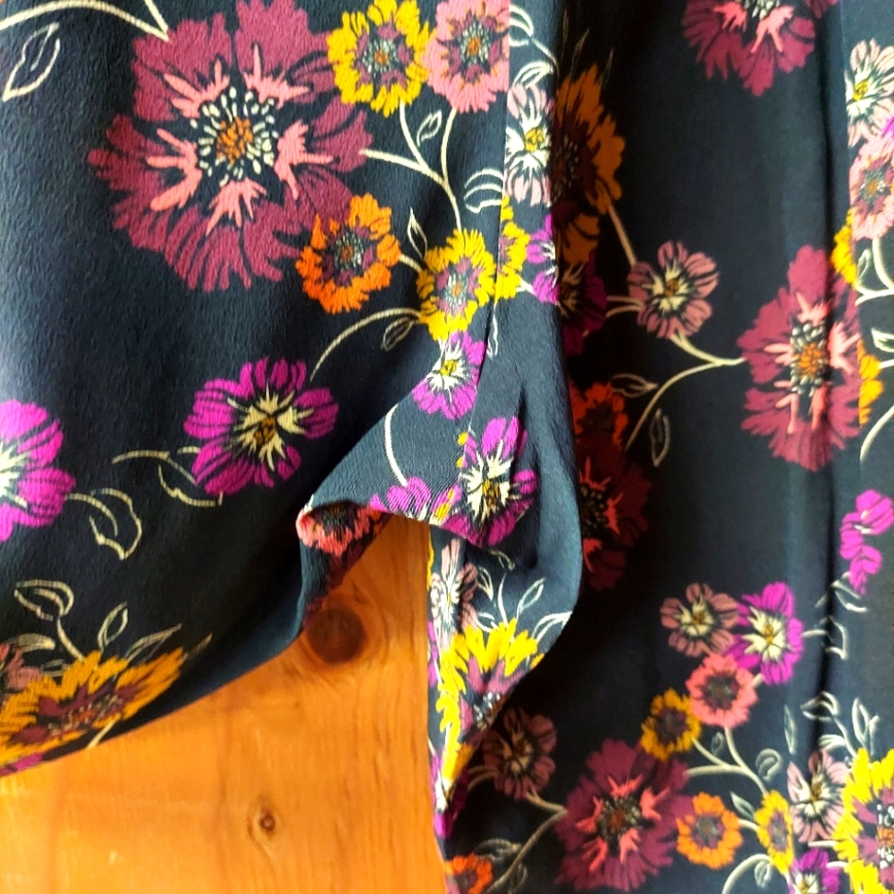 Johnny Was Workshop Multi Silk Floral Print Elastic Waist Palazzo Pant WM Sz XL - Picture 5 of 11
